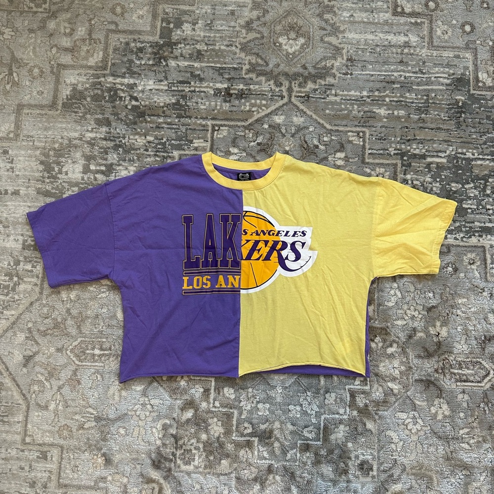 Purple and Yellow Lakers Short Sleeve Tee